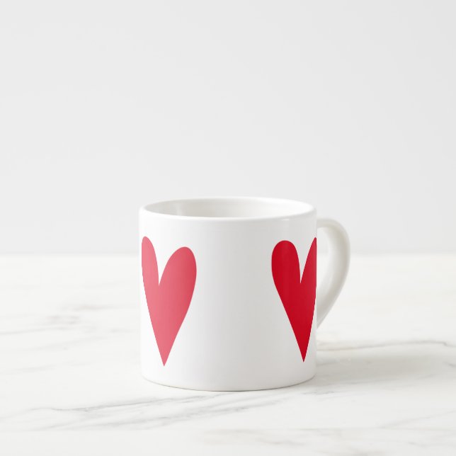 Big Red Hearts Pattern - Romantisch Espressotasse (Vorderseite Rechts)