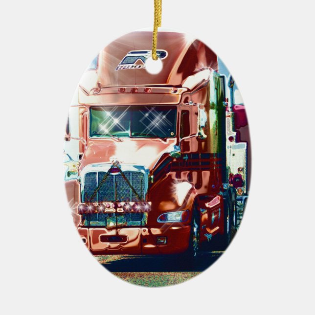 Big Red Heavy Lkw für Lkw & Lkw-Liebhaber Keramikornament (Vorne)