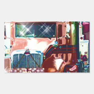 Big Red Heavy Lkw für Lkw & Lkw-Liebhaber Rechteckiger Aufkleber