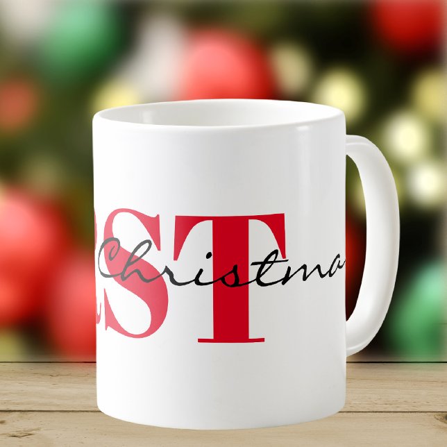 Big Red Initials & Merry Christmas 11oz Classic Kaffeetasse (Von Creator hochgeladen)