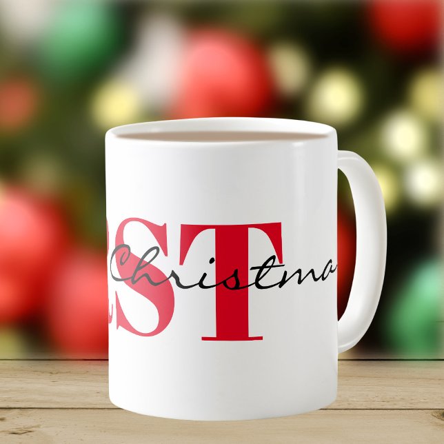 Big Red Initials & Merry Christmas 11oz Classic Kaffeetasse (Von Creator hochgeladen)
