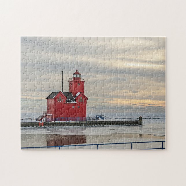 Big Red Lighthouse in Holland MI - 252 Stück Puzzle (Horizontal)