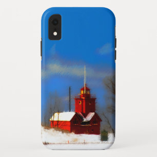 Big Red Lighthouse Malerei - Originelle Kunst Case-Mate iPhone Hülle