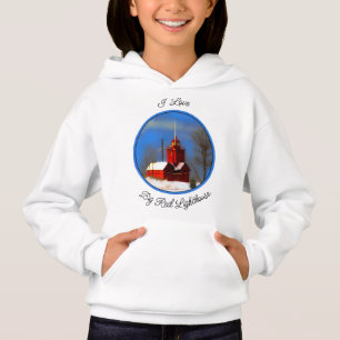 Big Red Lighthouse Malerei - Originelle Kunst Hoodie