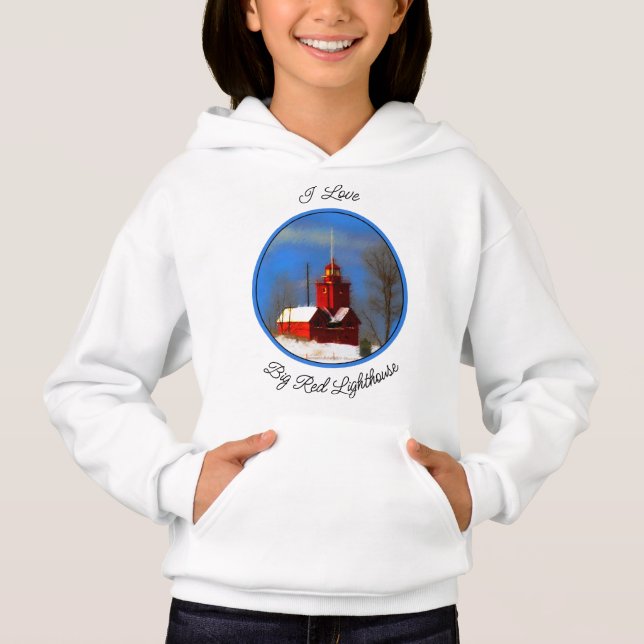 Big Red Lighthouse Malerei - Originelle Kunst Hoodie (Vorderseite)