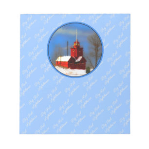 Big Red Lighthouse Malerei - Originelle Kunst Notizblock