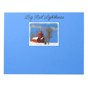 Big Red Lighthouse Malerei - Originelle Kunst Notizblock