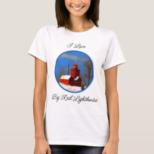 Big Red Lighthouse Malerei - Originelle Kunst T-Shirt