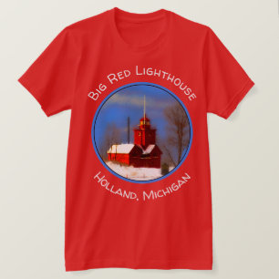 Big Red Lighthouse Malerei - Originelle Kunst T-Shirt
