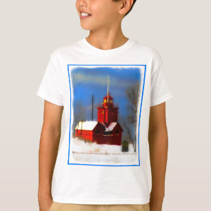 Big Red Lighthouse Malerei - Originelle Kunst T-Shirt