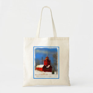 Big Red Lighthouse Malerei - Originelle Kunst Tragetasche