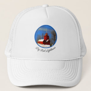 Big Red Lighthouse Malerei - Originelle Kunst Truckerkappe