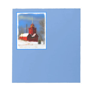 Big Red Lighthouse Painting - Original Art Notizblock