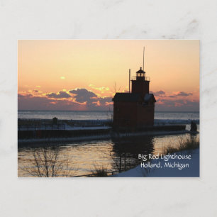 Big Red Lighthouse Postkarte