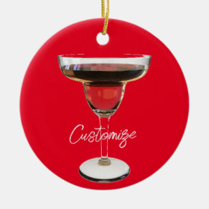 Big Red Margarita Cocktail Drink Thunder_Cove Keramik Ornament
