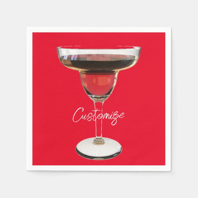 Big Red Margarita Cocktail Drink Thunder_Cove Serviette (Vorderseite)