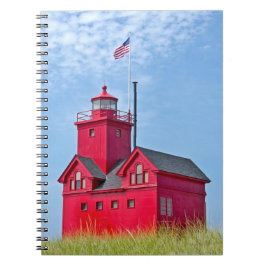 Big Red Michigan Lighthouse Notizblock