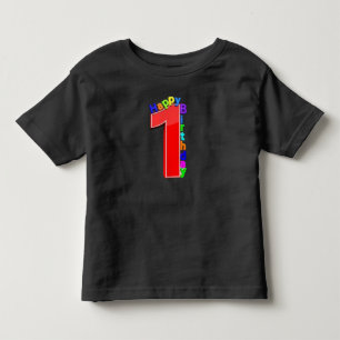 Big Red Number 1 mit Happy Birthday Kleinkind T-shirt