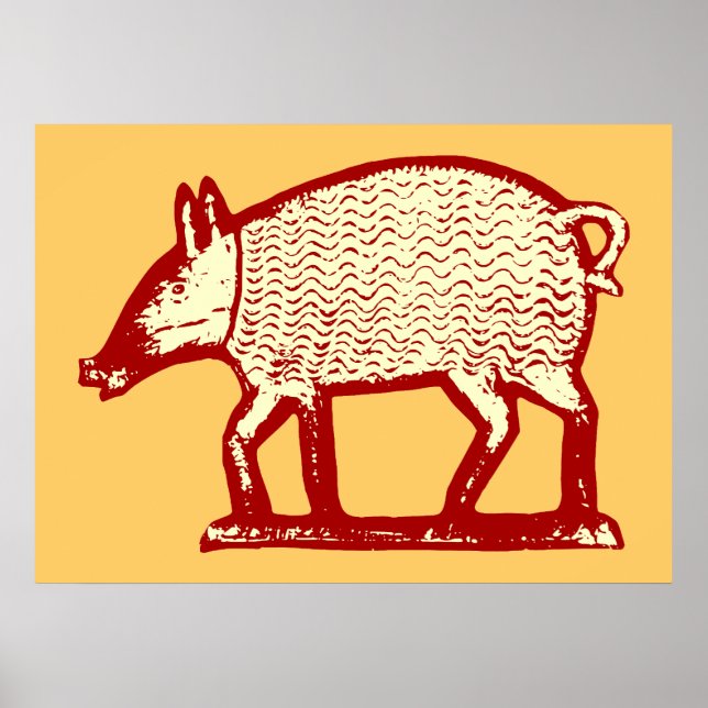 Big Red Pig: Volkskunst für die Landküche, Bistro Poster (Vorne)