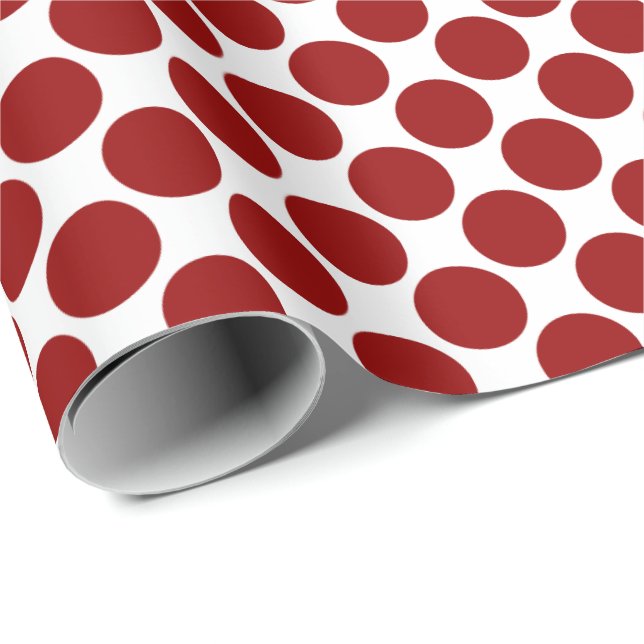 Big Red Polka Dot Muster Geschenkpapier (Rolleneckpunkt)