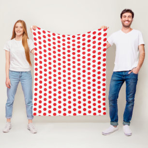 Big Red Polka Dots Handtuch Fleecedecke