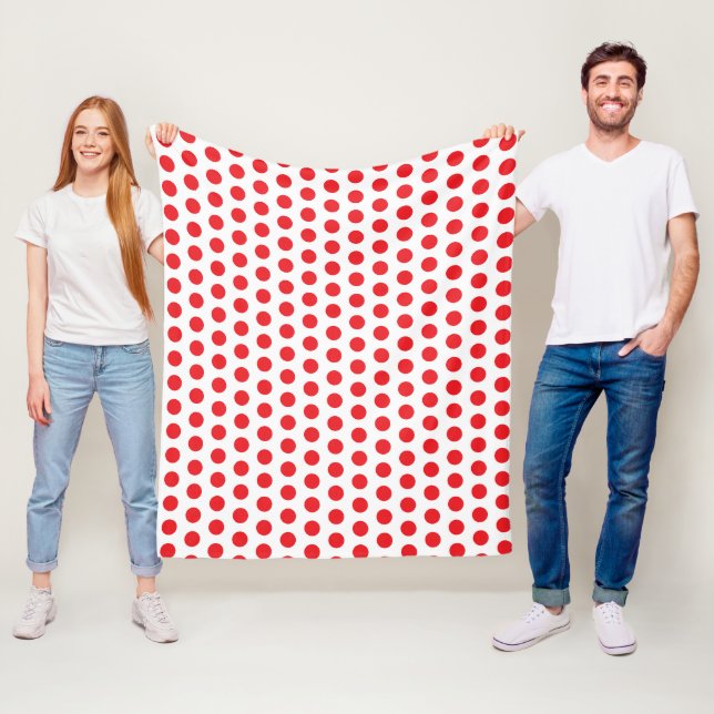 Big Red Polka Dots Handtuch Fleecedecke (Beispiel)