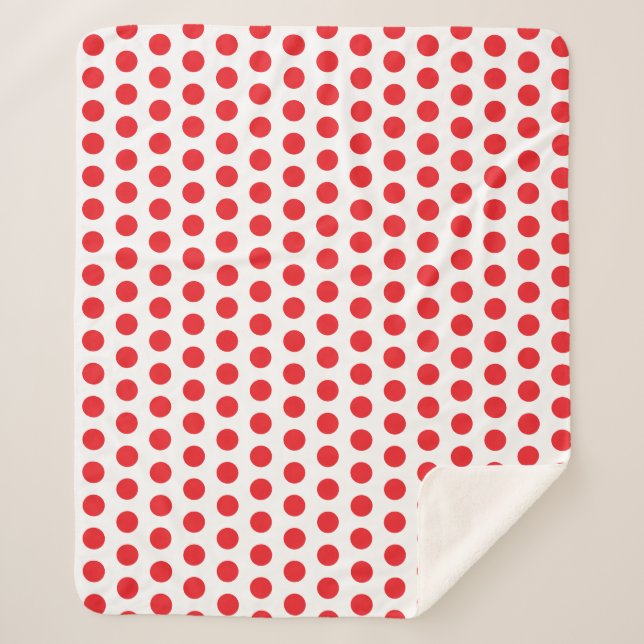 Big Red Polka Dots Handtuch Sherpadecke (Vorderseite)