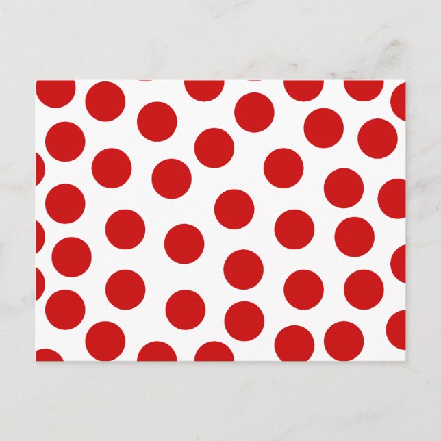 Big Red Polka Punkte auf individuellem Hintergrund Postkarte (Vorderseite)