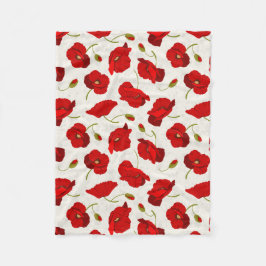 Big Red Poppies Fleece Blanket