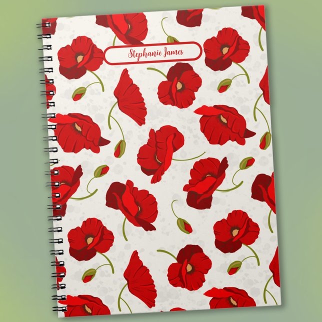 Big Red Poppies Spiral Foto Notebook Notizblock (Von Creator hochgeladen)