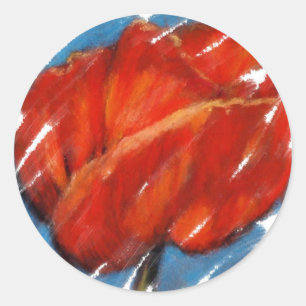 BIG RED POPPY RUNDER AUFKLEBER