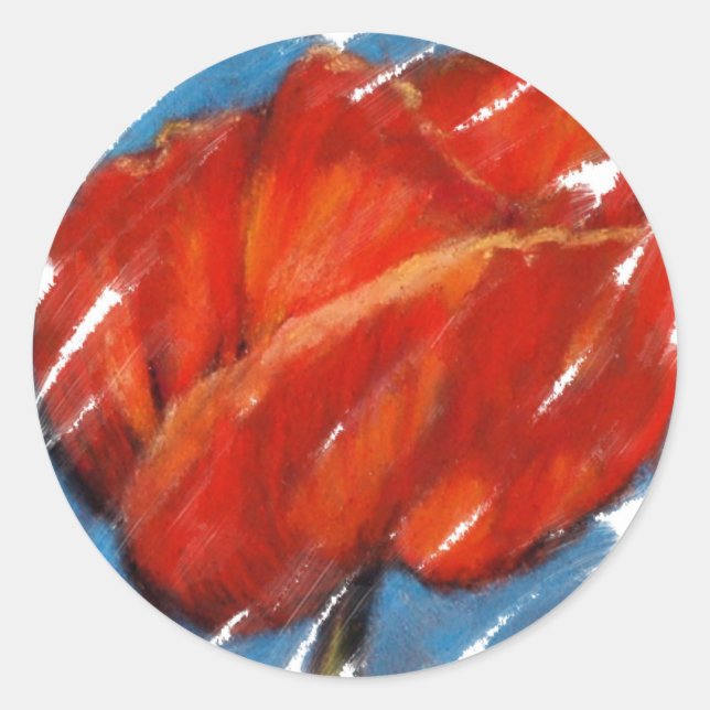 BIG RED POPPY RUNDER AUFKLEBER (Vorderseite)