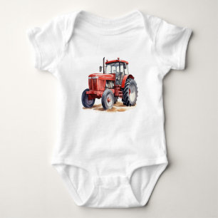 Big Red Traktor, Boy and Girl Baby Gift Baby Strampler
