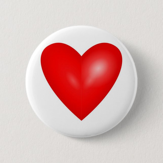 Big Red Valentine Heart Button (Vorderseite)