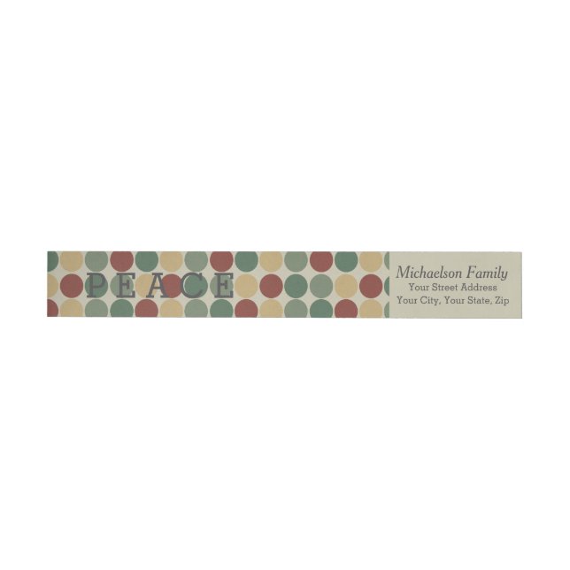 Big Retro Dots Holiday Wraparound Label (Person)