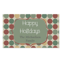 Big Retro Dots Weihnachtsaufkleber