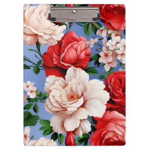 Big Retro Rote Rose Blume Klemmbrett