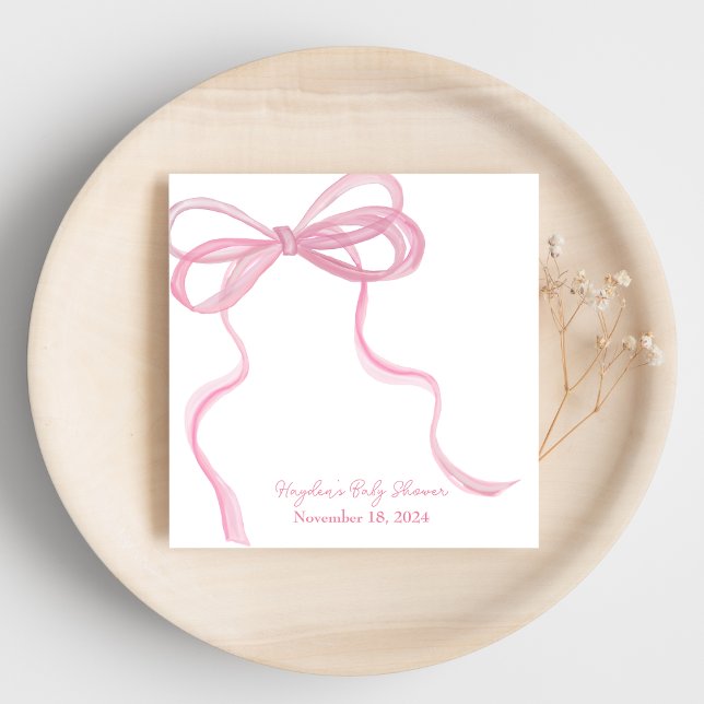 Big Ribbon Coquette Personalisiert Napkin Serviette (Von Creator hochgeladen)