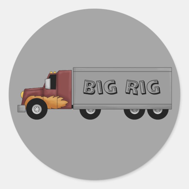 Big Rig 18 Wheeler Semi Truck Fun Stickers (Vorderseite)