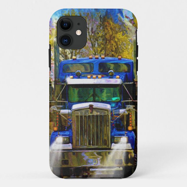 Big Rig Blue Truck Schwertransporter Art Case-Mate iPhone Hülle (Rückseite)