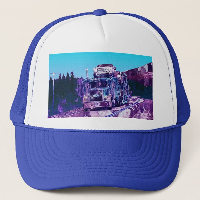 Big Rig Car Transporter Driving Trucker Hat Serie Truckerkappe (Vorderseite)