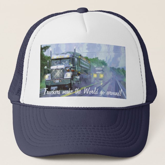 Big Rig Freightliner Cargo Truck Driver Hat Truckerkappe (Vorderseite)
