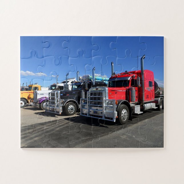 Big Rig LKW bei USA LKW Stopp Puzzle (Horizontal)