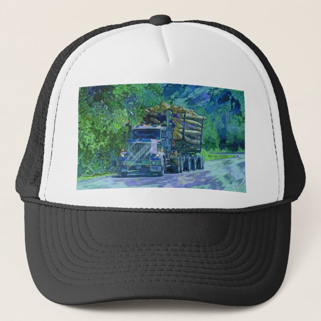 Big Rig Logging Truck Driving Trucker Hat Series Truckerkappe (Vorderseite)