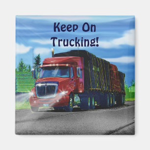 Big Rig Red Cargo Truck für Kinder und Lkw Magnet