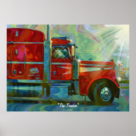 Big Rig Red FreightlinerLkw Fahrerart-Poster Poster