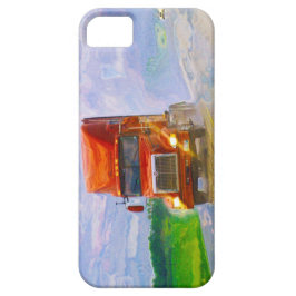 Big Rig Red Truck in einem Regenwetterfall Case-Mate iPhone Hülle