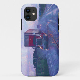 Big Rig Red Truck in einem Regenwetterfall iPhone 11 Hülle