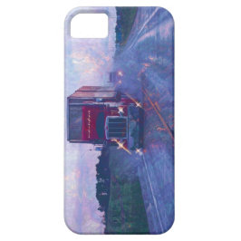 Big Rig Red Truck in einem Regenwetterfall iPhone 11 Hülle