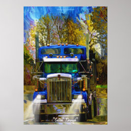 Big Rig Truck Highway Autofahrer Art Poster